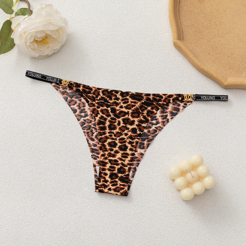 MemoSkin Silky No-Show Briefs in Cheetah Print, featuring a soft polyamide spandex stretch blend and narrow-edge waistband for invisible everyday wear.