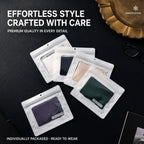 Individually packaged MemoSkin men's low-rise thong underwear in clear resealable travel pouches with text reading effortless style and ready to wear.