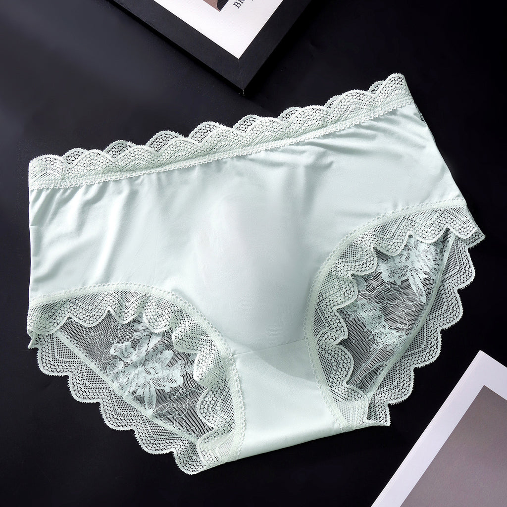 MemoSkin men's lightweight lace briefs in light green, featuring breathable cooling stretch fabric, subtle floral lace detailing, and 3D pouch support for all-day wear.