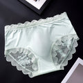 MemoSkin men's lightweight lace briefs in light green, featuring breathable cooling stretch fabric, subtle floral lace detailing, and 3D pouch support for all-day wear.