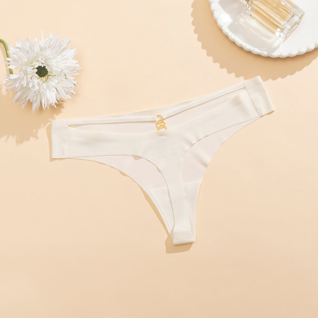 MemoSkin lightweight no-show lace briefs in classic white with cotton gusset lining