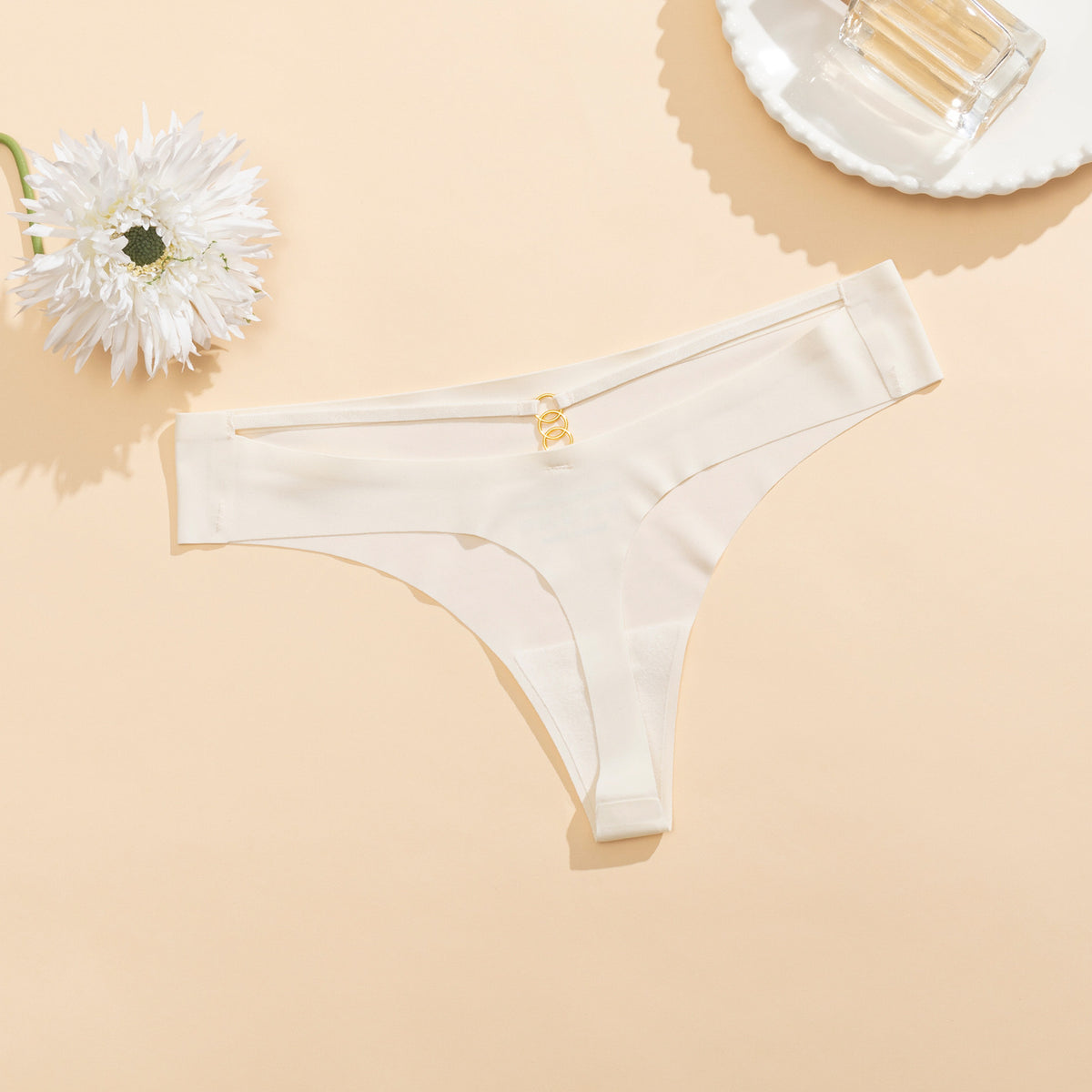 MemoSkin lightweight no-show lace briefs in classic white with cotton gusset lining