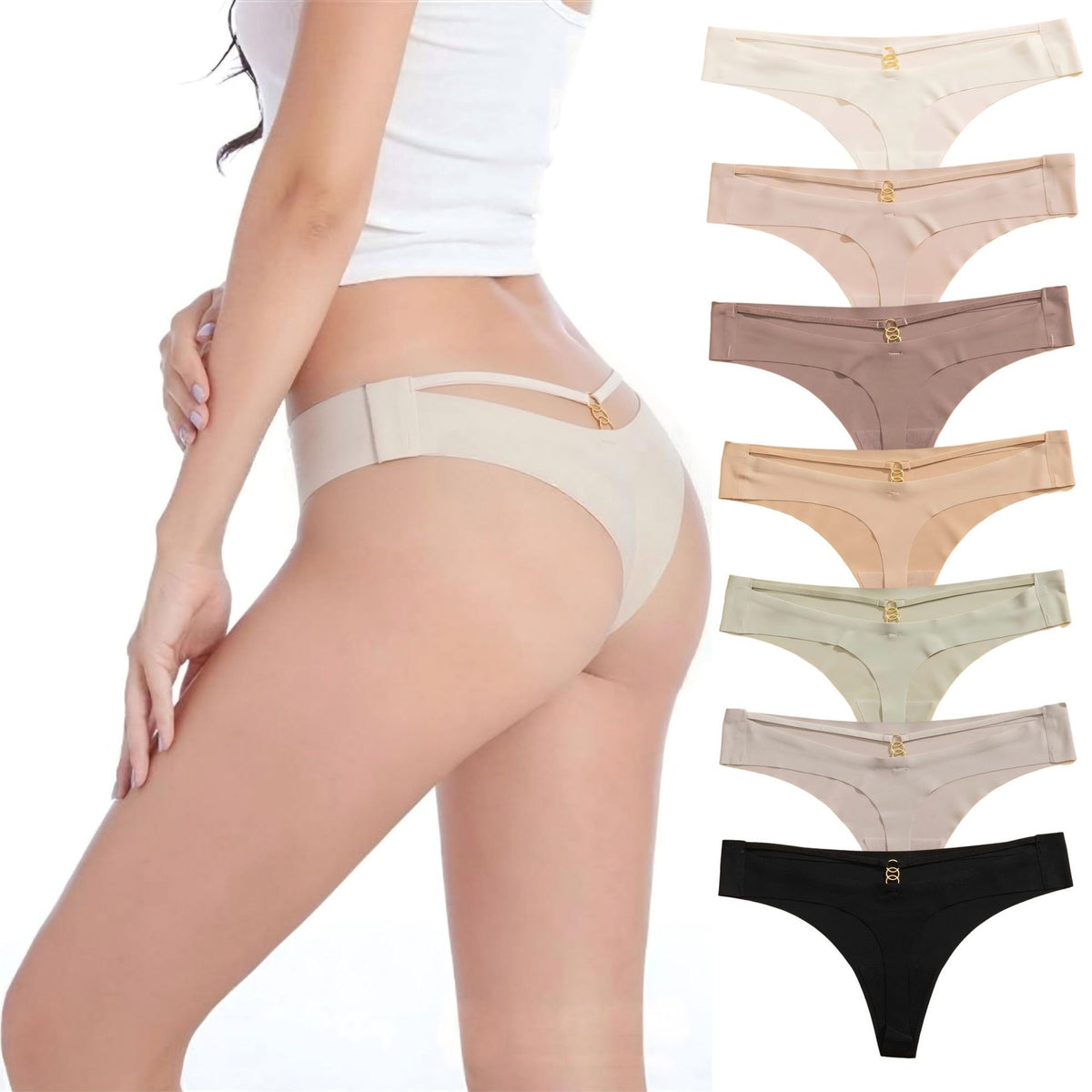 Back view of MemoSkin breathable lace briefs showing full cheeky coverage and seamless low-rise fit
