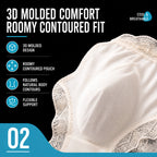 MemoSkin men's lightweight lace briefs care guide detailing gentle cold water washing, air drying, and laundry bag protection for long-lasting breathable stretch comfort.