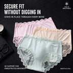 MemoSkin men's lightweight lace briefs feature graphic highlighting a secure fit without digging in, 3D contoured support pouch, and breathable stretch fabric for comfortable everyday movement.