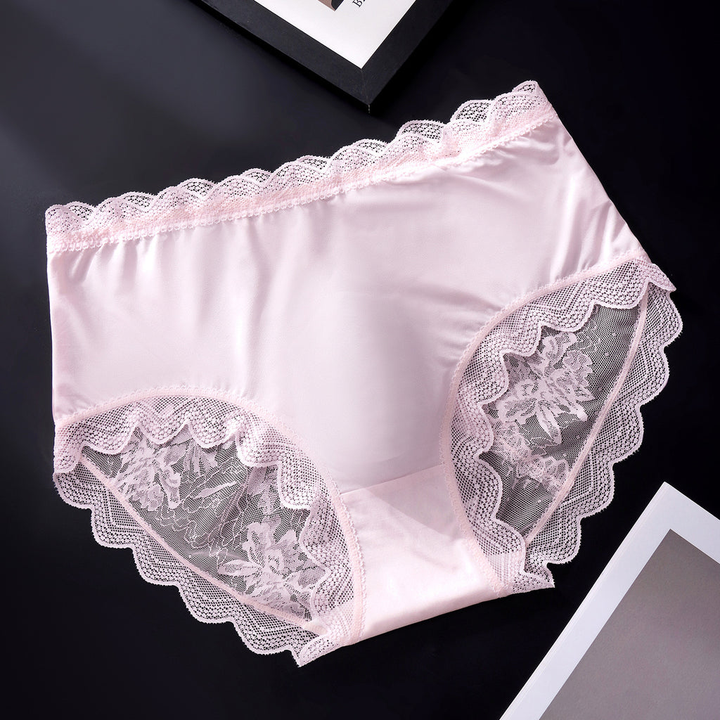 MemoSkin men's lightweight lace briefs in soft pink, combining breathable sheer floral lace, supportive 3D contoured pouch, and flexible mid-rise stretch fit for daily comfort.